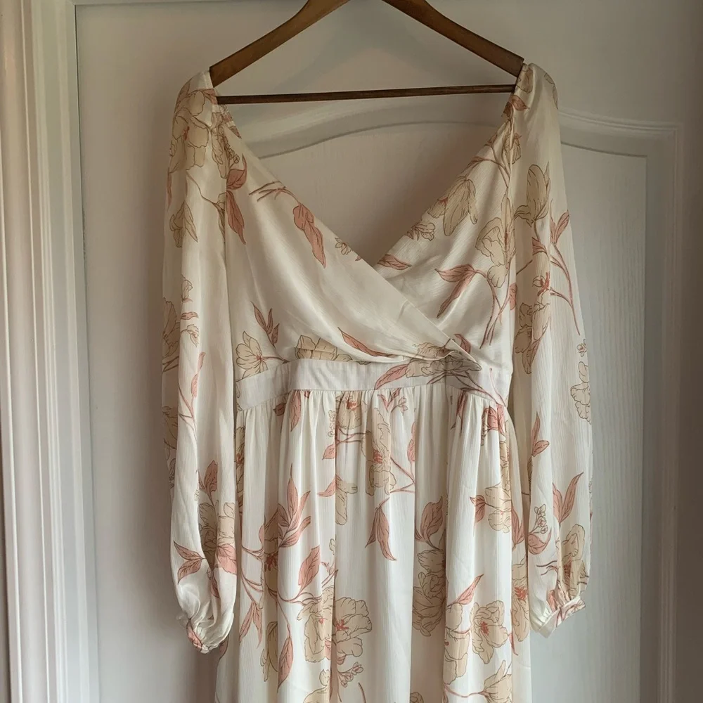 Baltic Born Cream Maxi Dress with Blush Floral Print - Picture 3 of 11